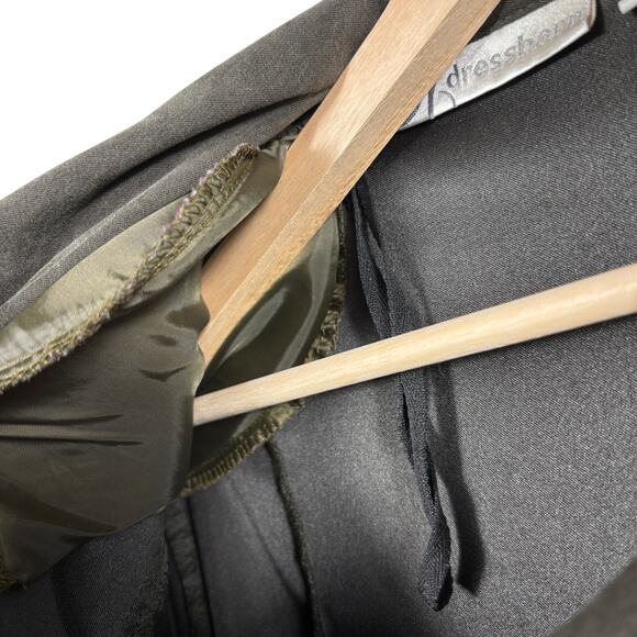 Dressbarn Women's Size 10 Green Faux Suede Embroidered Blazer Jacket Vintage - Picture 8 of 11